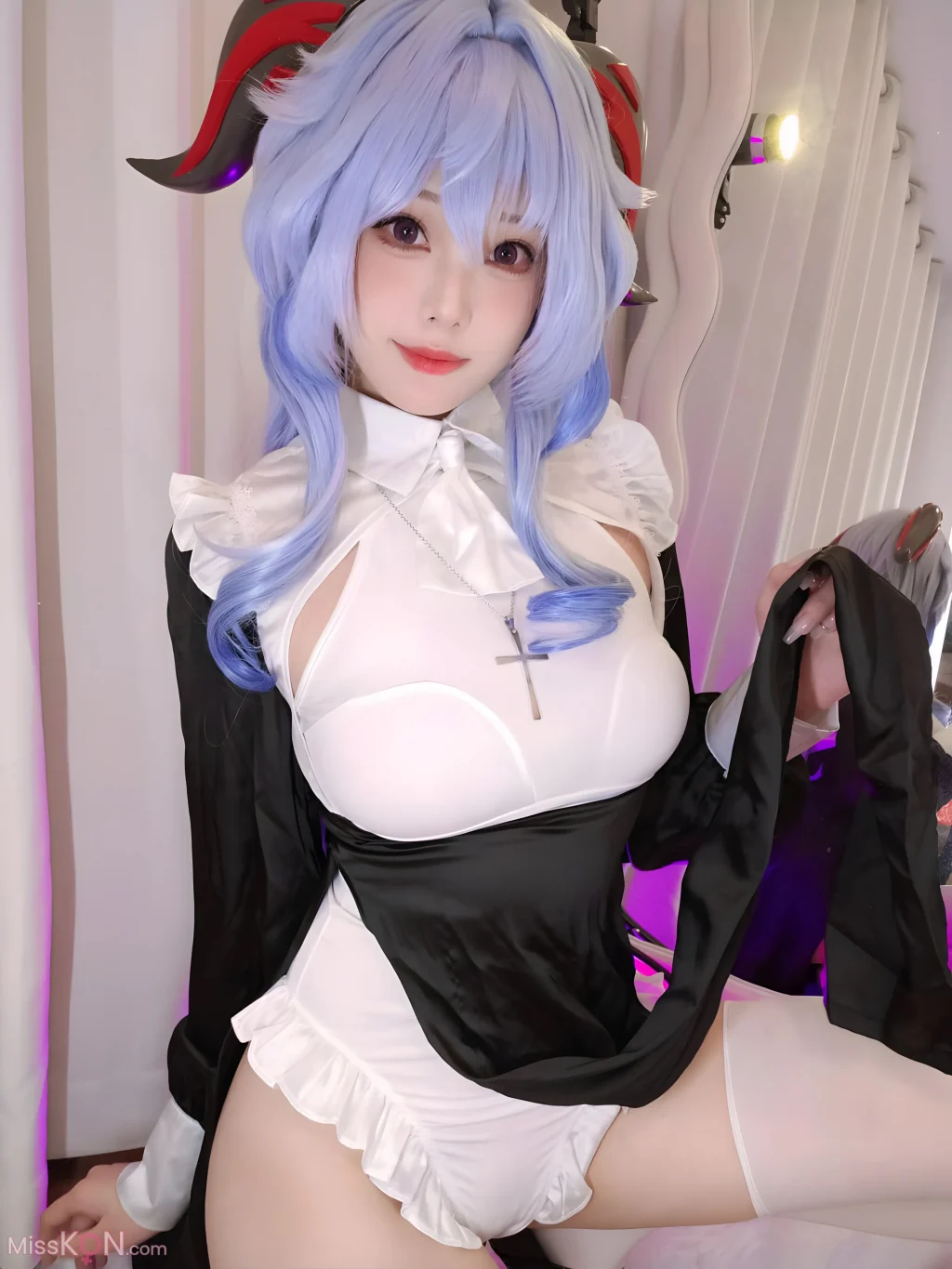 Coser@蜜汁猫裘: 原神 甘雨修女 (39 photos + 6 videos)