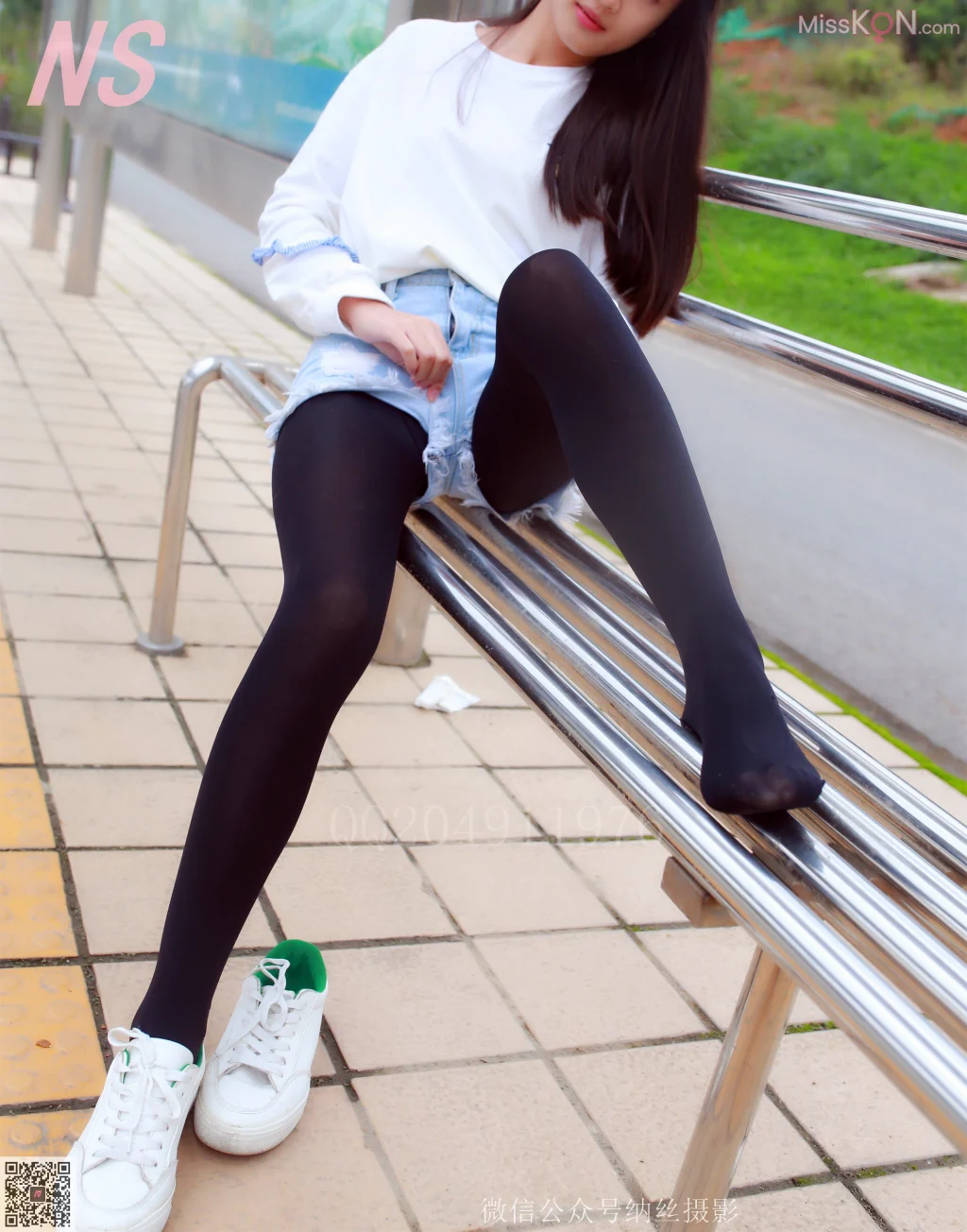 [NS纳丝摄影] No.072: 陈暖阳 牛仔短裤黑丝 (47 photos)