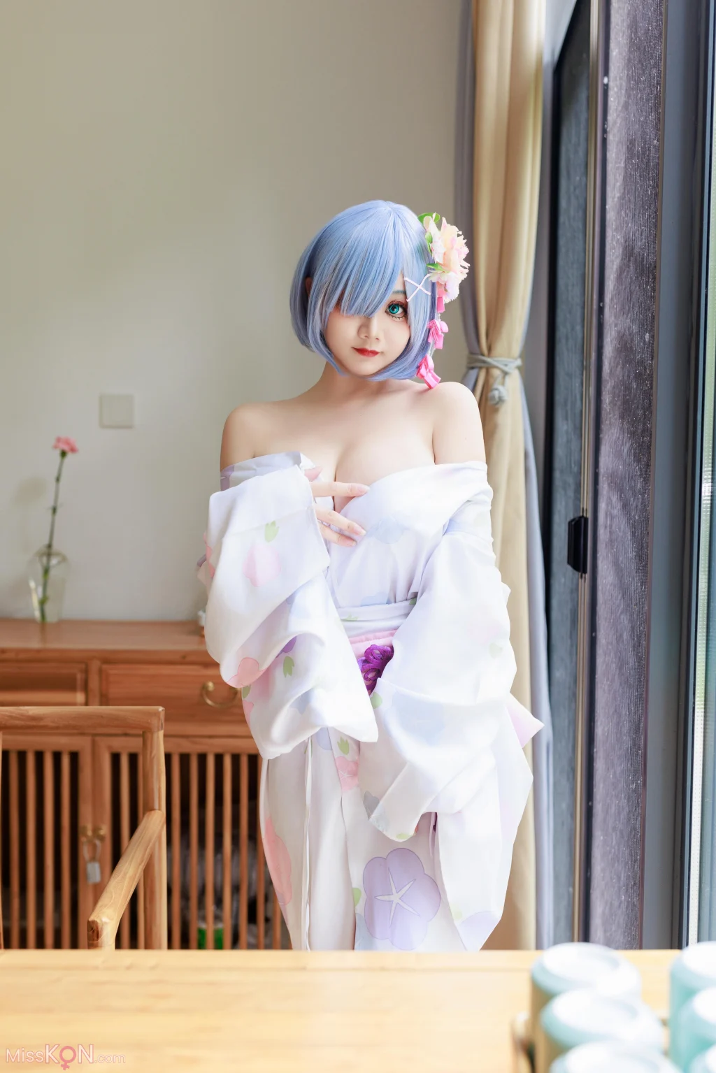 Coser@阿雪雪: 蕾姆和服 (19 photos)