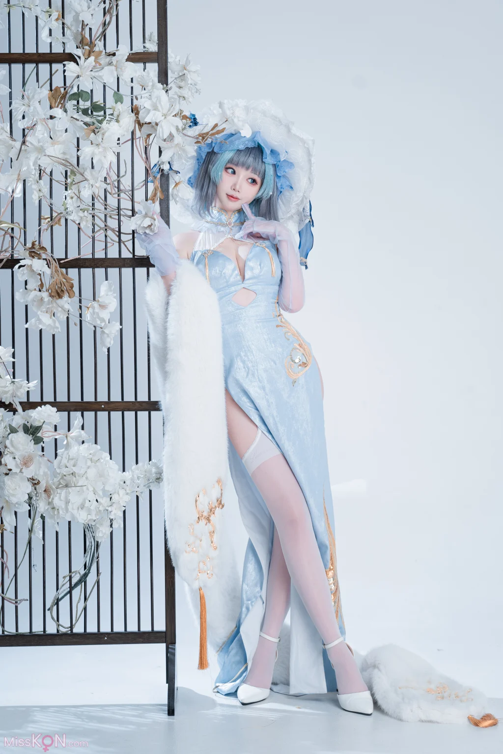 Coser@面饼仙儿: 碧蓝航线-柴郡猫猫蓝旗袍 (40 photos) – Page 2