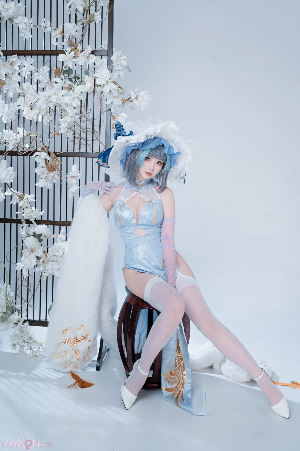 Coser@面饼仙儿: 碧蓝航线-柴郡猫猫蓝旗袍 (40 photos) – Page 2