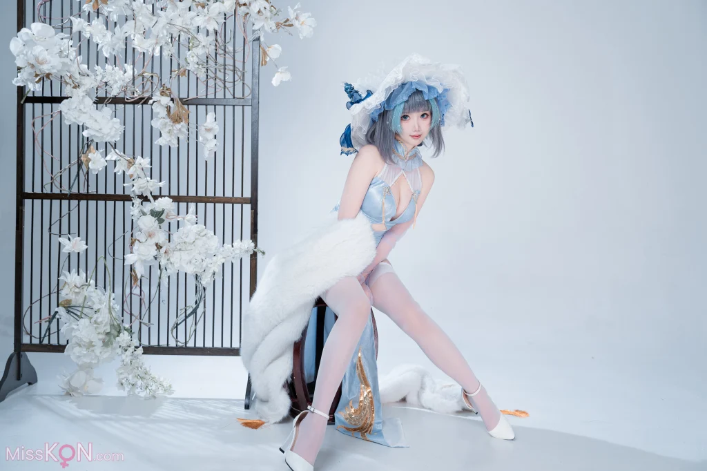 Coser@面饼仙儿: 碧蓝航线-柴郡猫猫蓝旗袍 (40 photos) – Page 2
