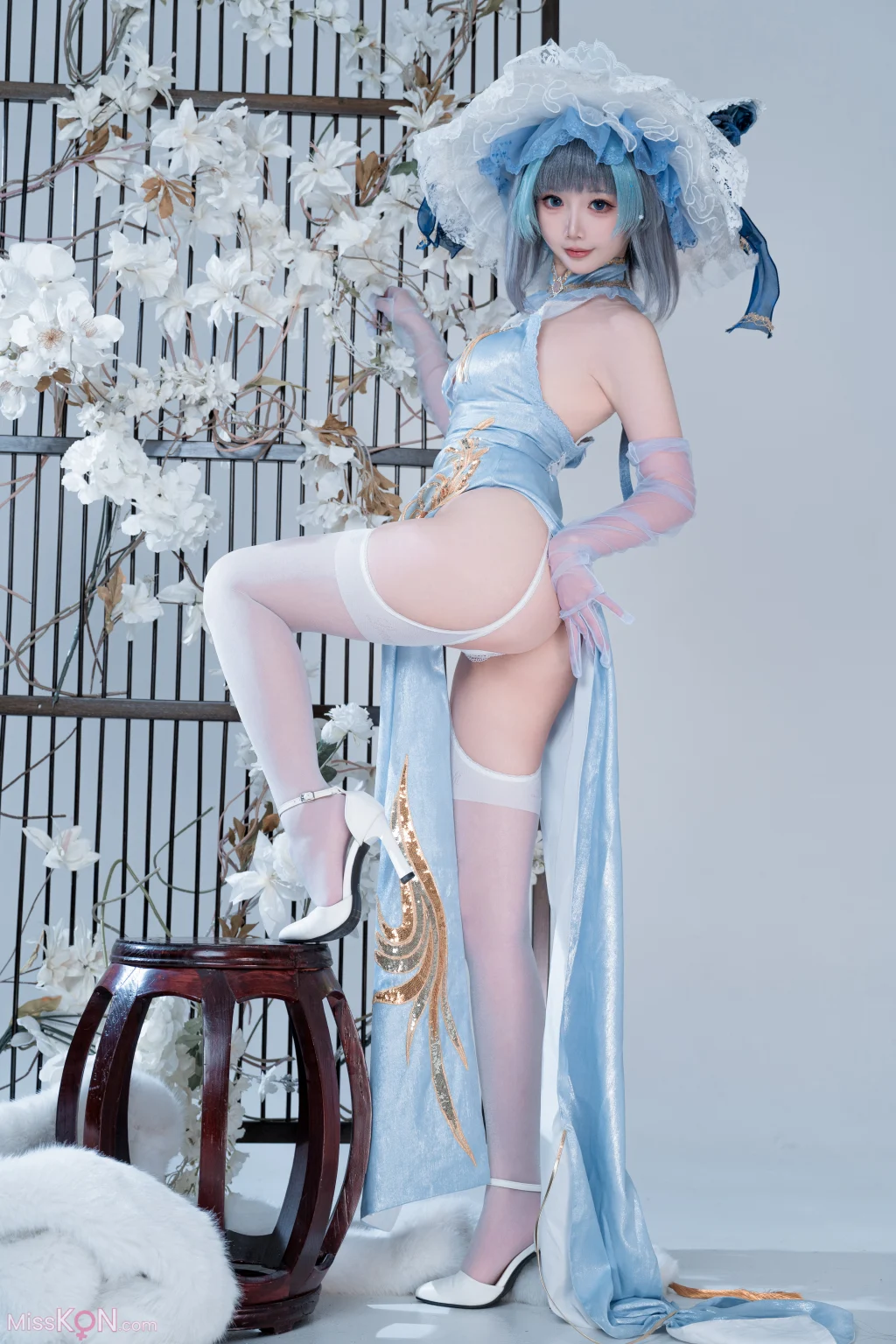 Coser@面饼仙儿: 碧蓝航线-柴郡猫猫蓝旗袍 (40 photos) – Page 2