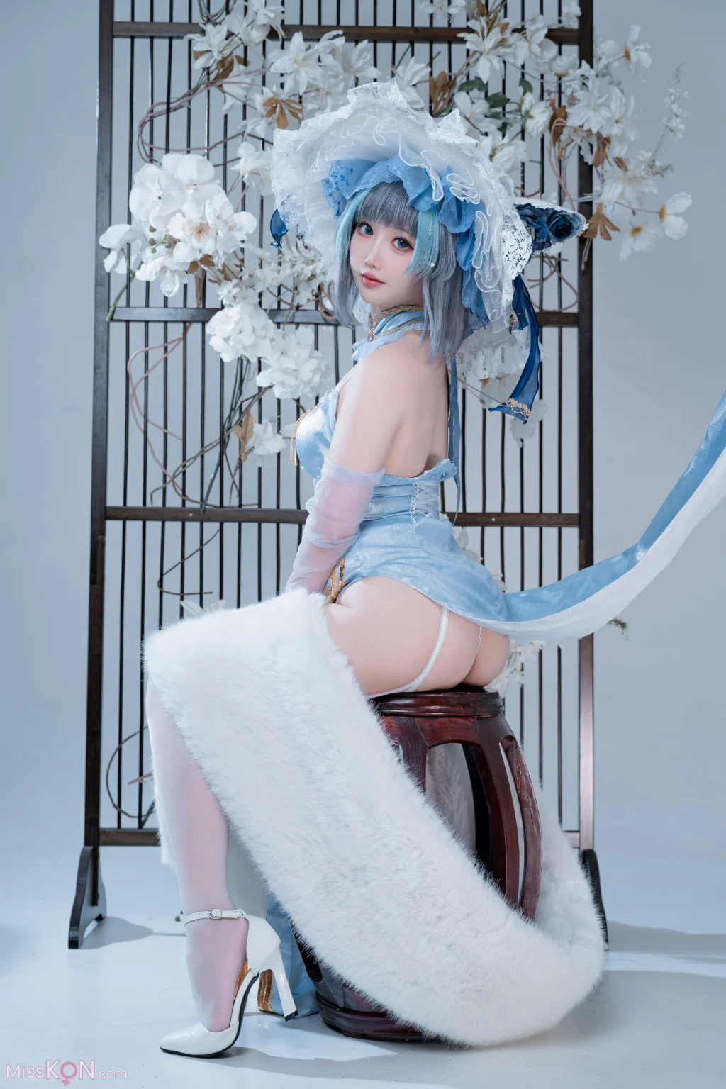 Coser@面饼仙儿: 碧蓝航线-柴郡猫猫蓝旗袍 (40 photos) – Page 2