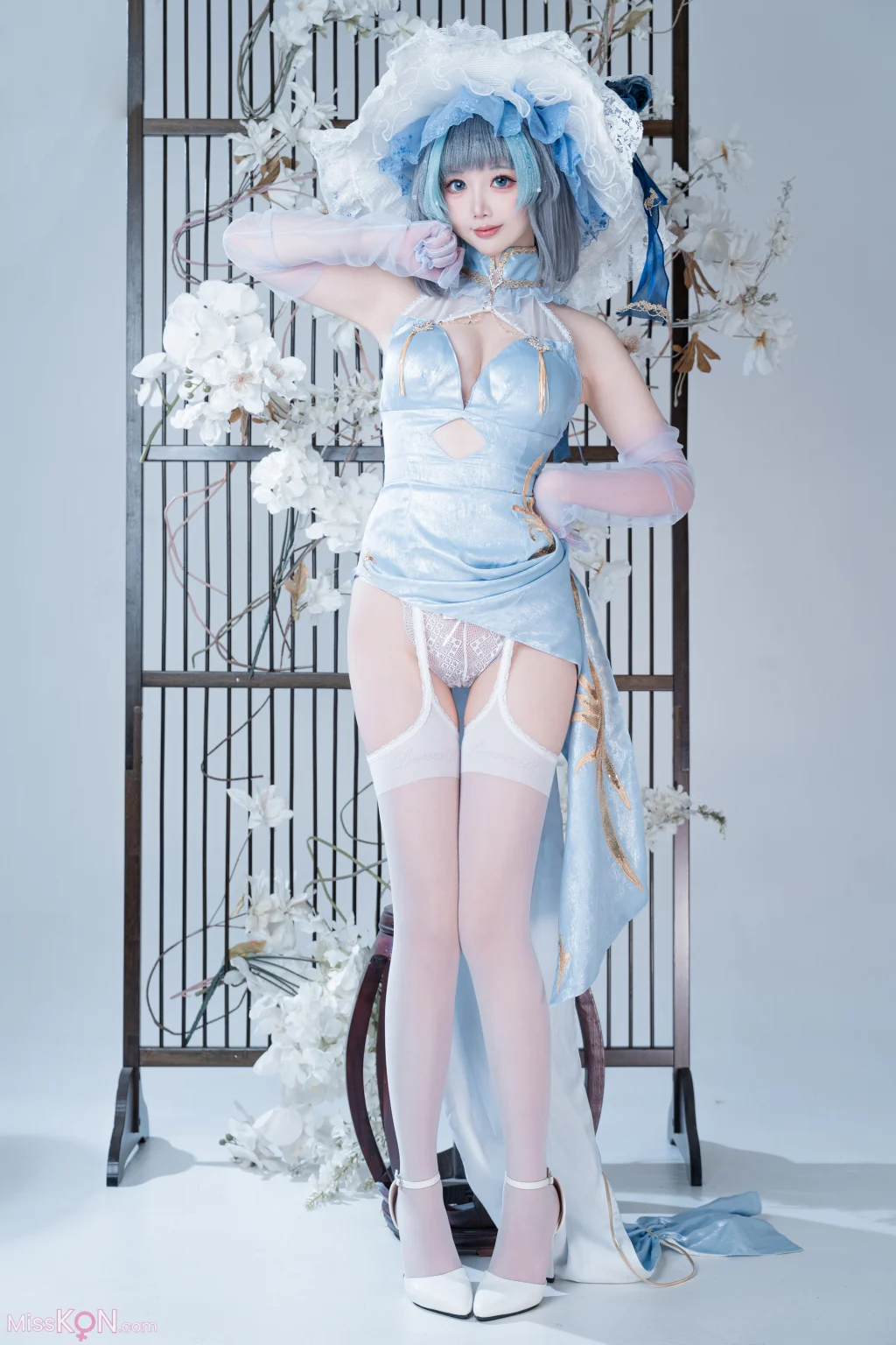 Coser@面饼仙儿: 碧蓝航线-柴郡猫猫蓝旗袍 (40 photos) – Page 2