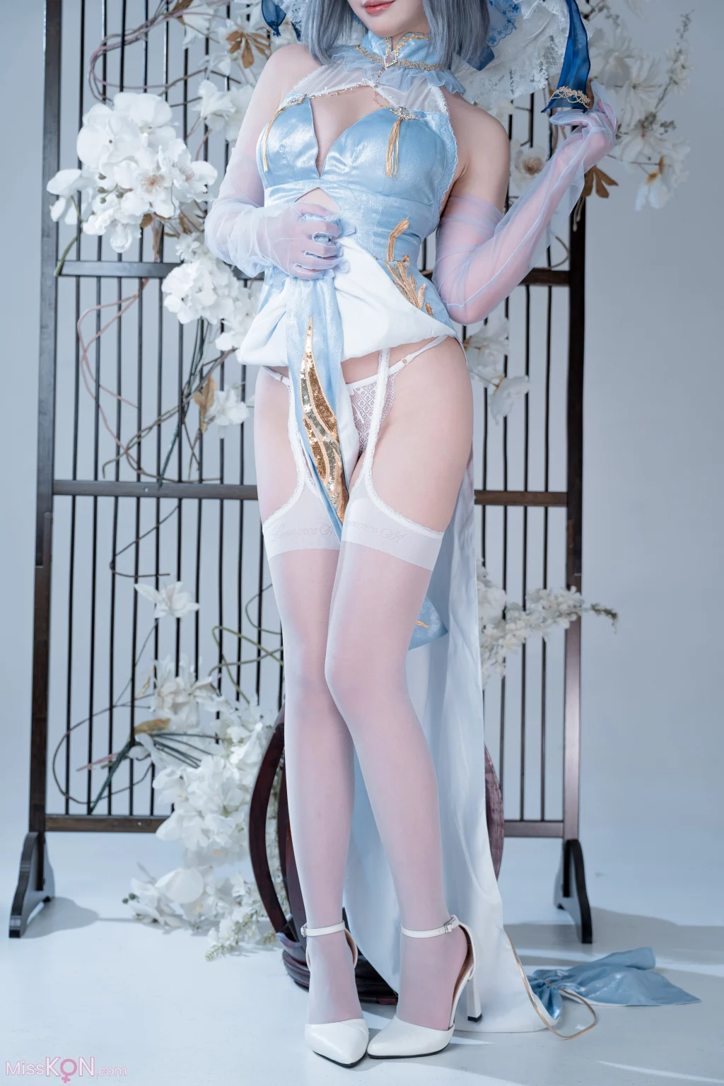 Coser@面饼仙儿: 碧蓝航线-柴郡猫猫蓝旗袍 (40 photos) – Page 2