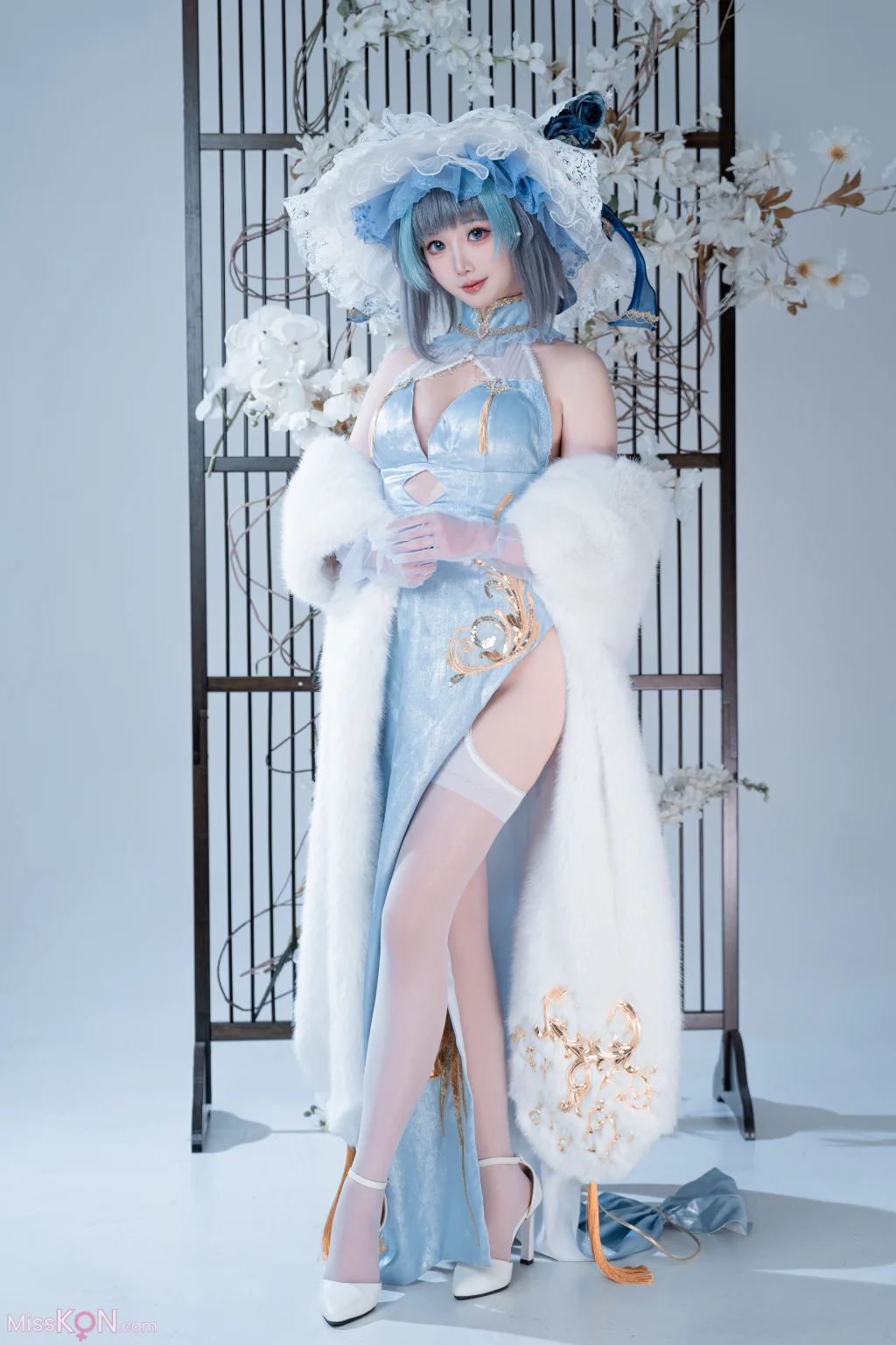 Coser@面饼仙儿: 碧蓝航线-柴郡猫猫蓝旗袍 (40 photos) – Page 2
