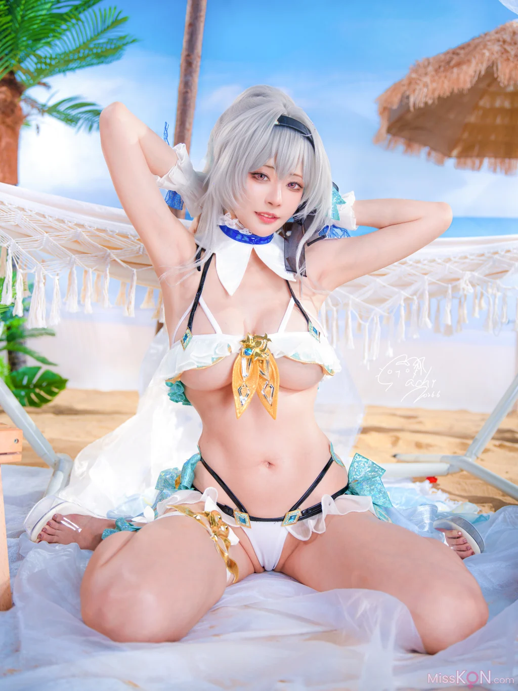 Coser@Machi馬吉: 崩壞 星穹鐵道 流螢泳裝 Firefly Bikini (52 photos) – Page 2