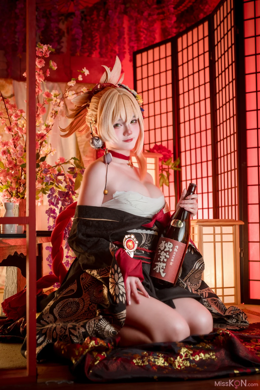 Coser@Xiaoyukiko小鱼: Yoimiya Yukata (32 photos)
