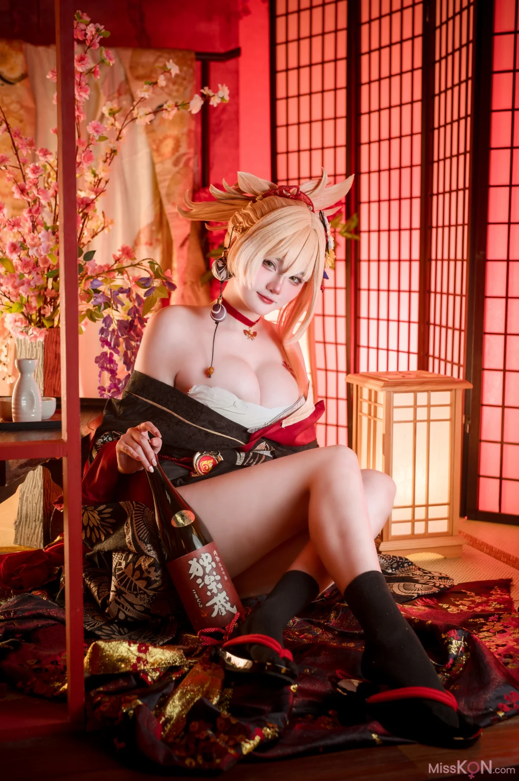 Coser@Xiaoyukiko小鱼: Yoimiya Yukata (32 photos)
