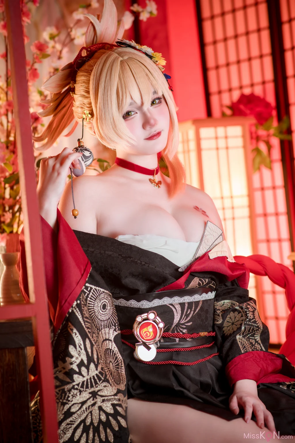 Coser@Xiaoyukiko小鱼: Yoimiya Yukata (32 photos)