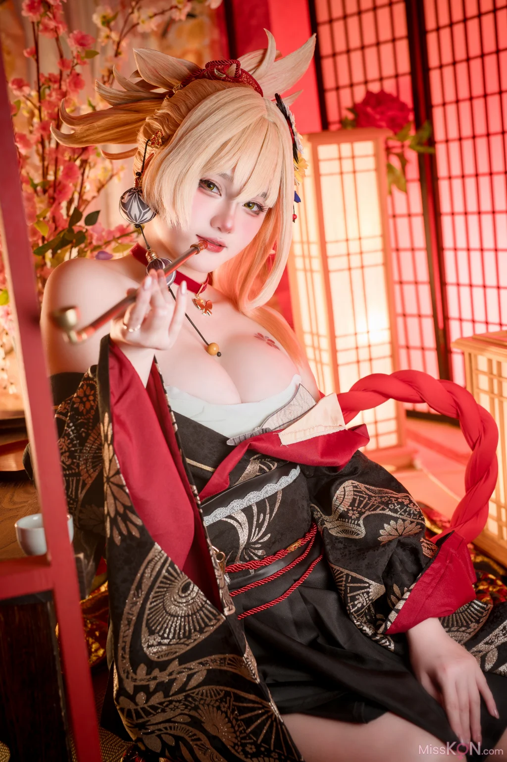 Coser@Xiaoyukiko小鱼: Yoimiya Yukata (32 photos)