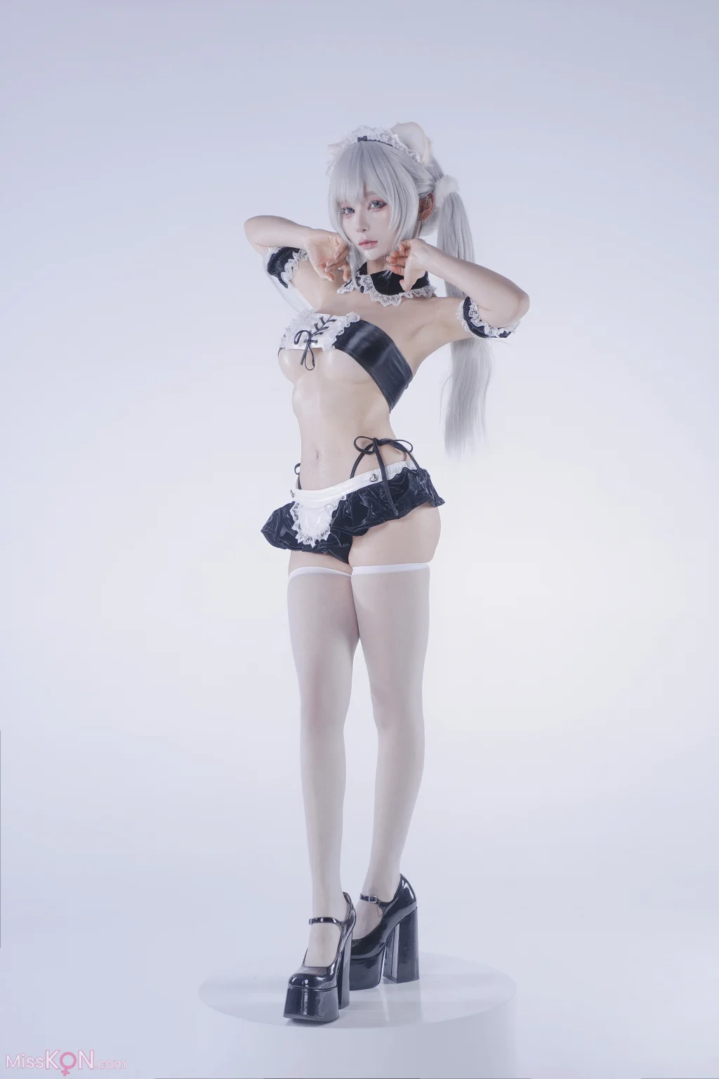 Coser@蠢沫沫 (chunmomo): 白发粉猫 (22 photos)