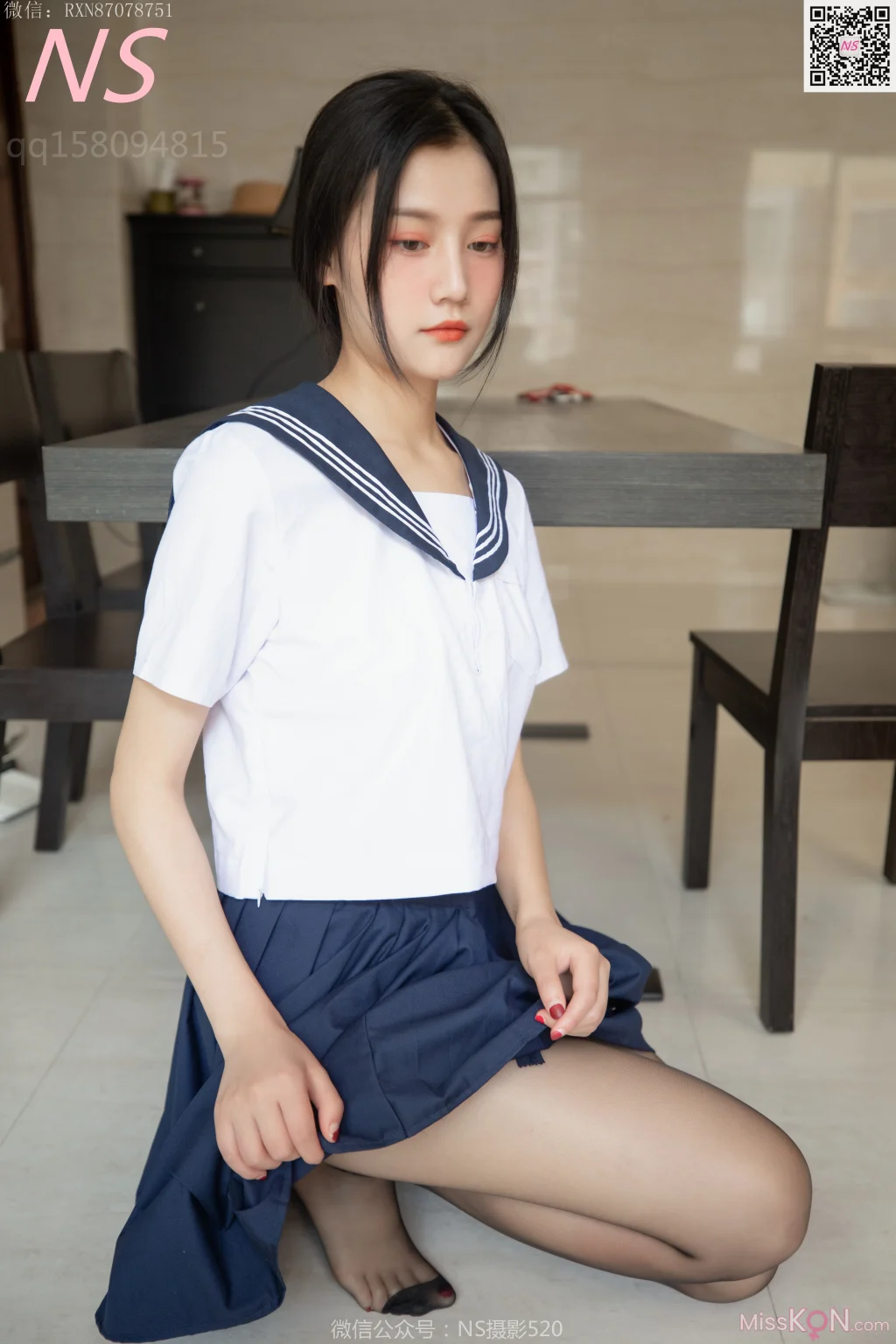 [NS纳丝摄影] No.141: 子涵 黑色丝袜的家居生活 (59 photos)