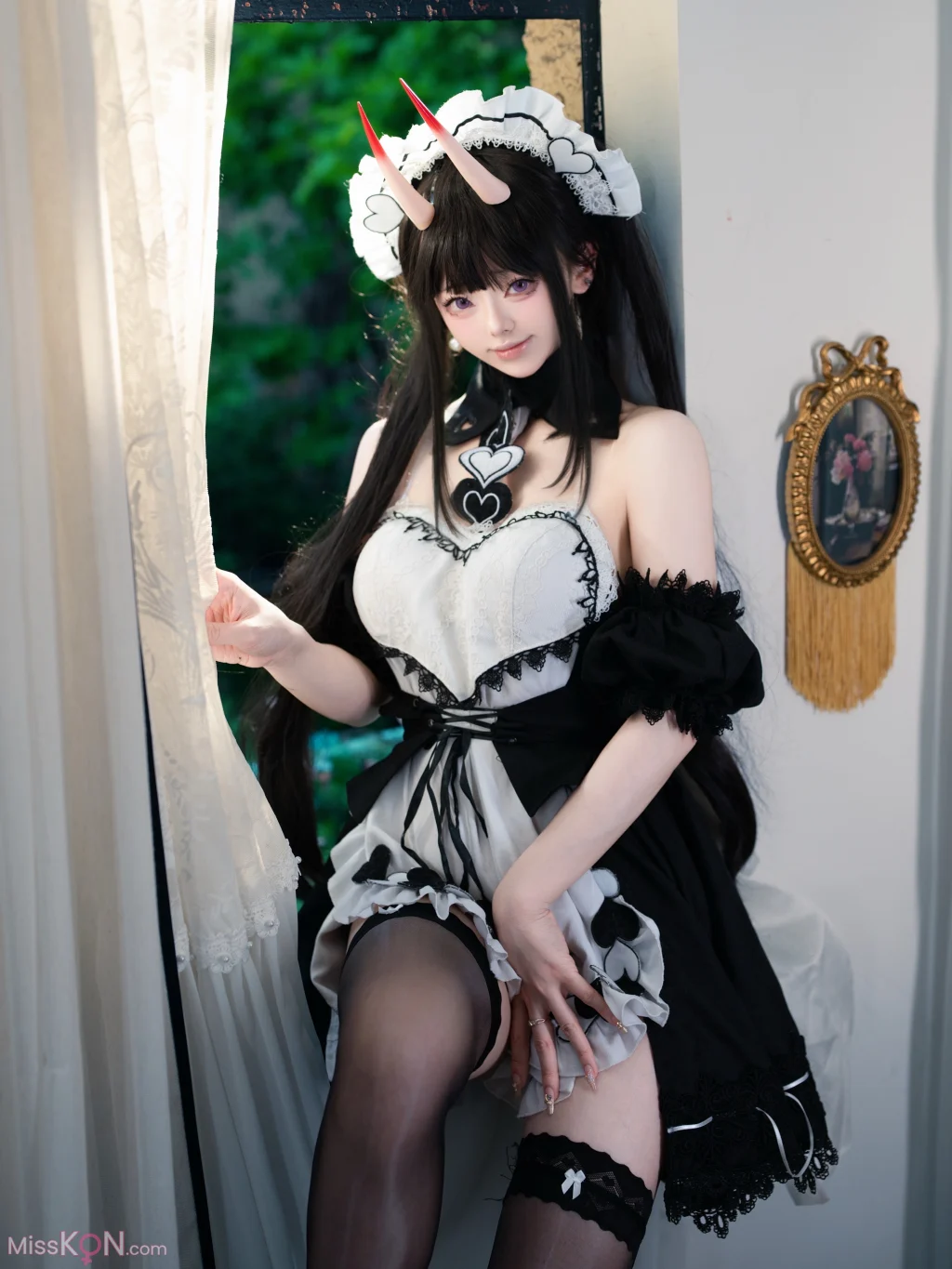 Coser@前野太太: 碧蓝航线 能代 女仆 (39 photos)