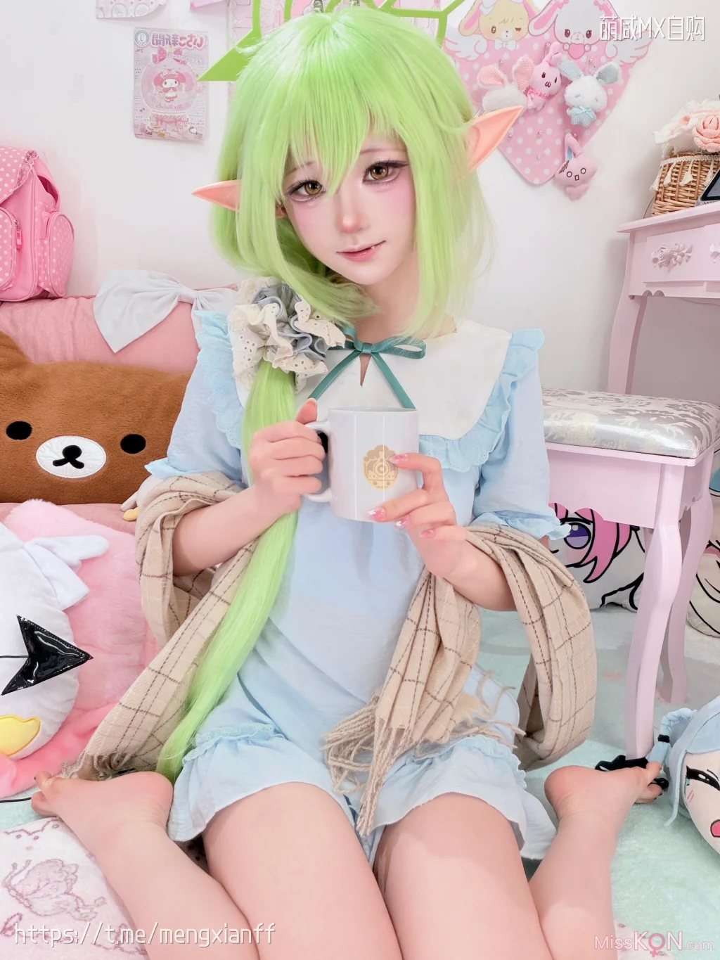 Coser@染三ran3: 蔚蓝档案 – 小望&小光 睡衣 (108 photos + 9 videos)