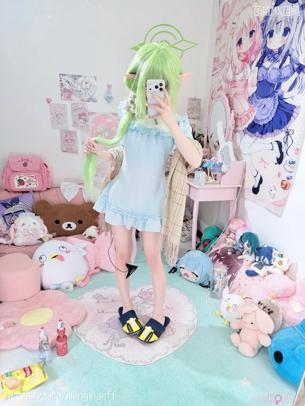 Coser@染三ran3: 蔚蓝档案 – 小望&小光 睡衣 (108 photos + 9 videos)