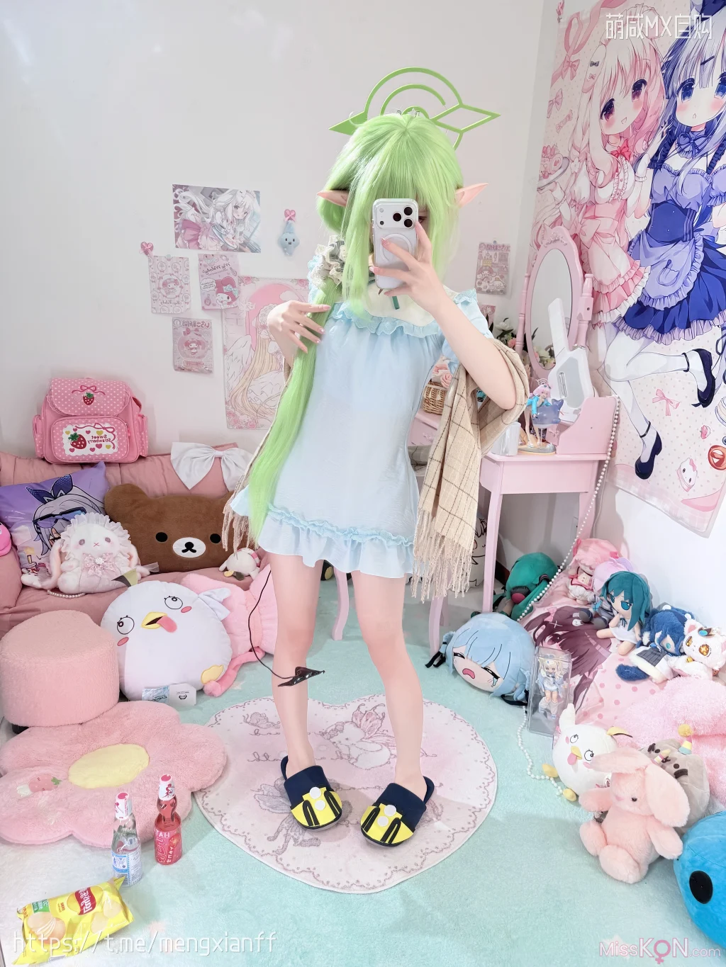 Coser@染三ran3: 蔚蓝档案 – 小望&小光 睡衣 (108 photos + 9 videos)