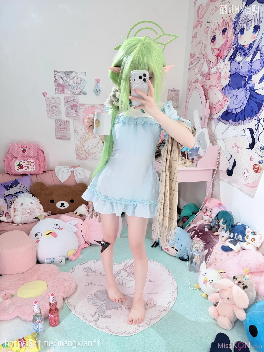 Coser@染三ran3: 蔚蓝档案 – 小望&小光 睡衣 (108 photos + 9 videos)