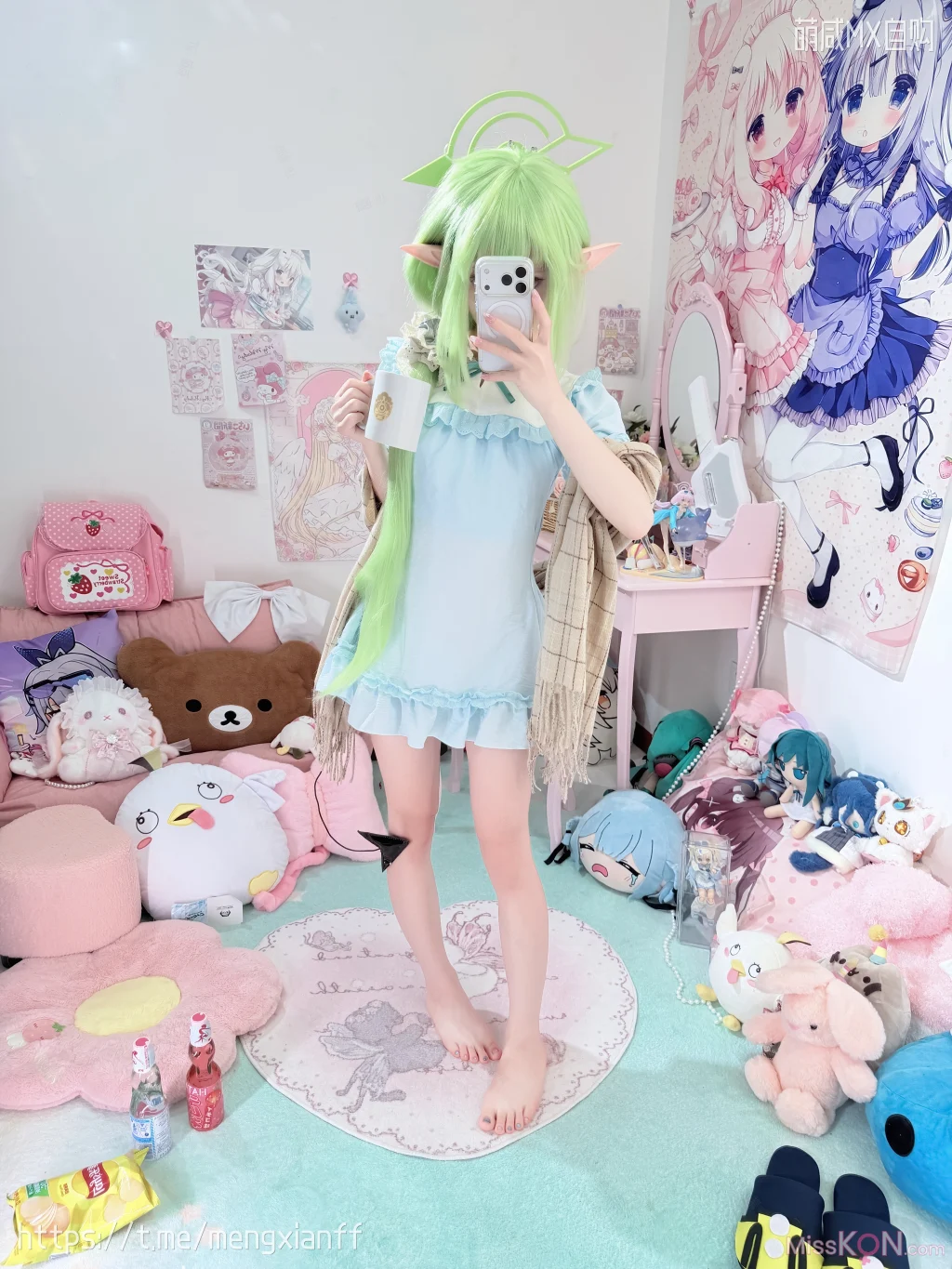 Coser@染三ran3: 蔚蓝档案 – 小望&小光 睡衣 (108 photos + 9 videos)