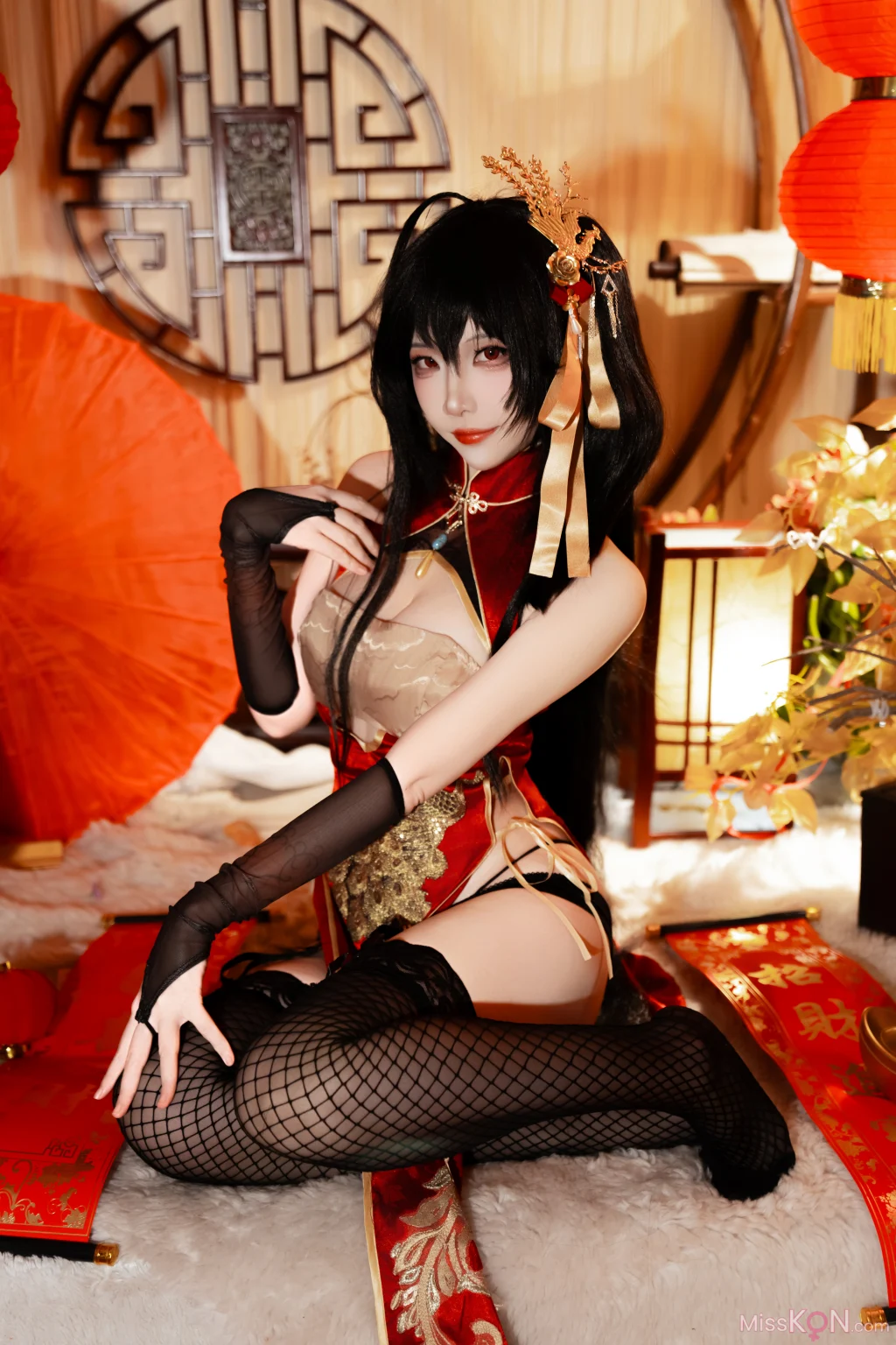 Coser@二佐Nisa: 碧蓝航线-大凤·旗袍 (38 photos)
