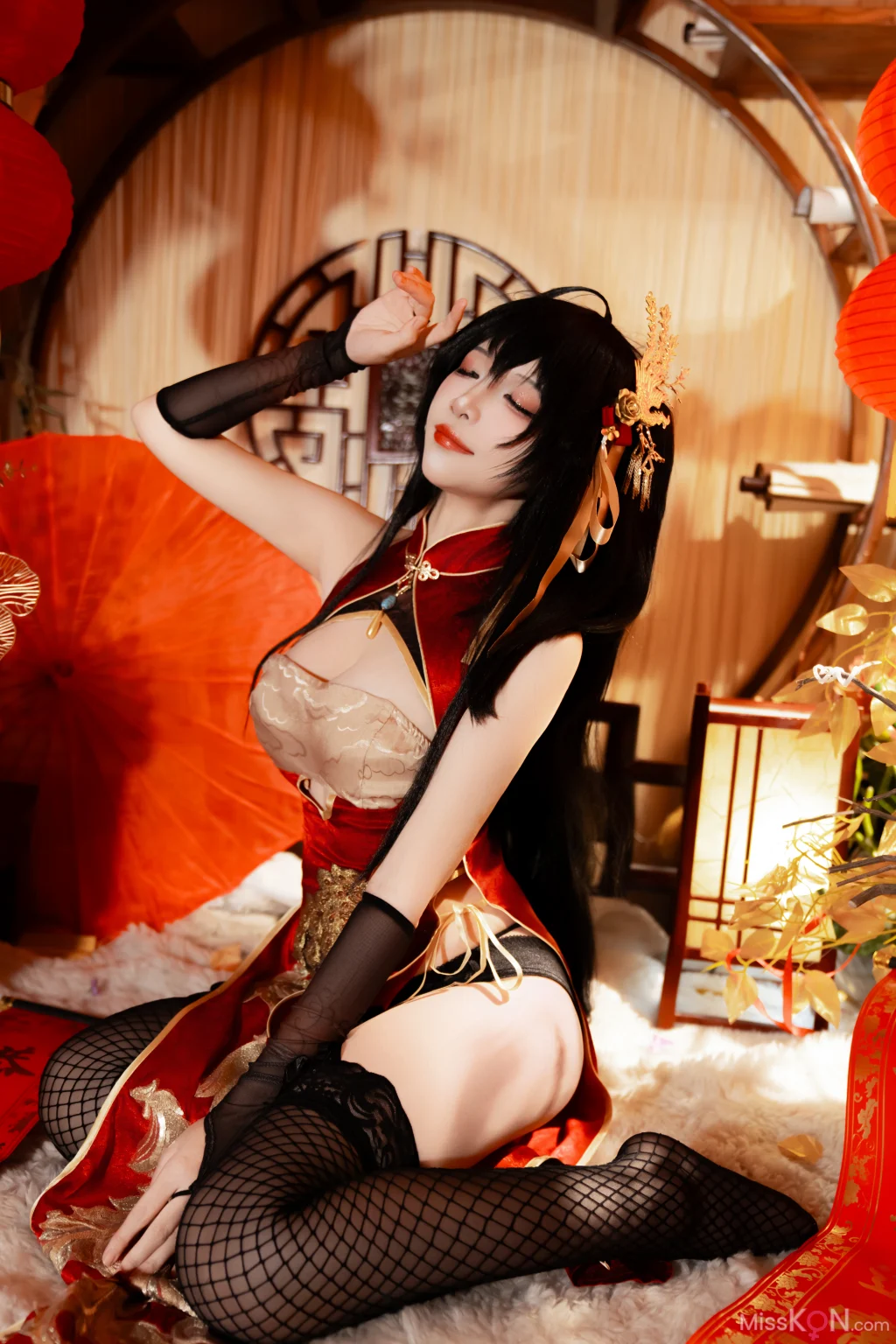 Coser@二佐Nisa: 碧蓝航线-大凤·旗袍 (38 photos)