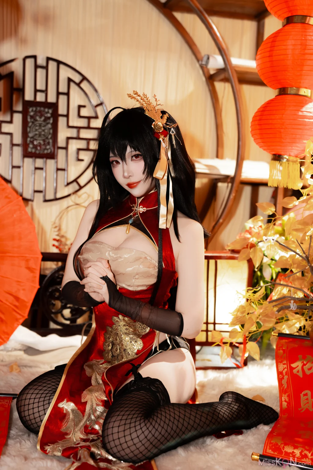 Coser@二佐Nisa: 碧蓝航线-大凤·旗袍 (38 photos)
