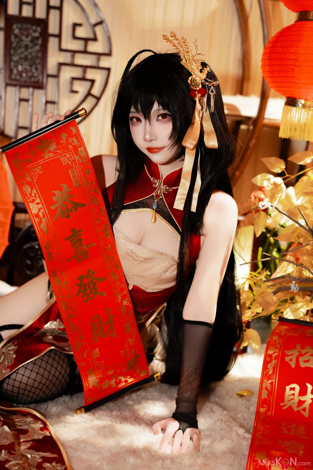 Coser@二佐Nisa: 碧蓝航线-大凤·旗袍 (38 photos)